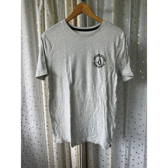 Volcom Men's Modern Fit True To This Heather Gray Cotton Blend T-Shirt M - Picture 2 of 6